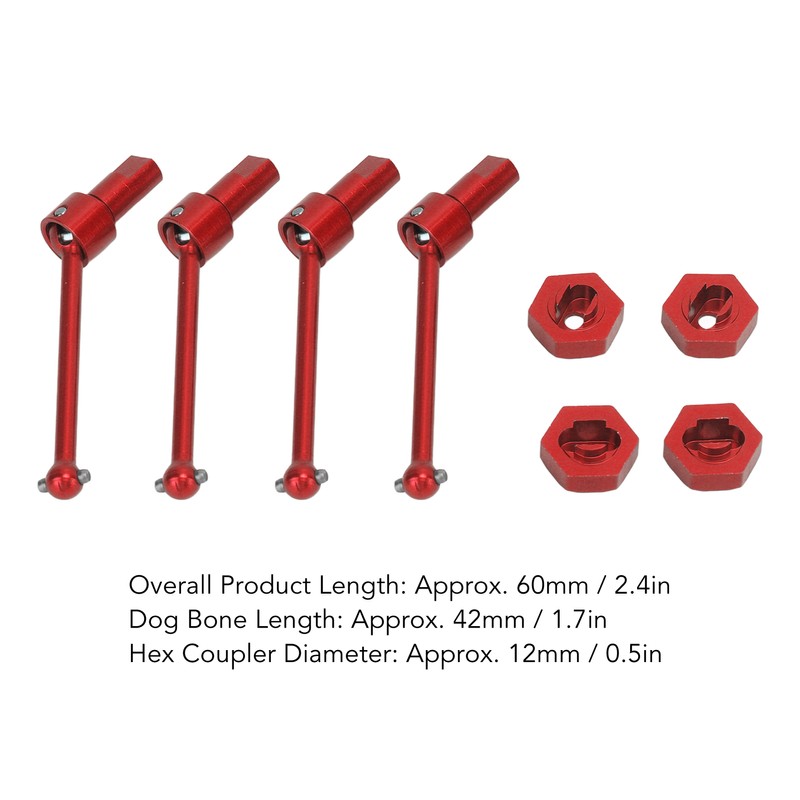 Front Rear Drive Shaft Aluminum Alloy Driveshaft CVD for Traxxas