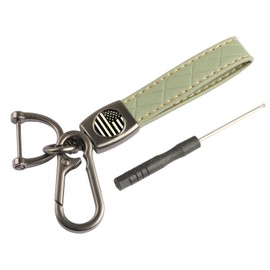 Pukonger American USA Flag Leather Keychain With Zinc Alloy Ring - Fit for Truck Car SUV Accessories for Men and Women Green