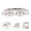 Ciieeo Stainless Steel Dinner Plate Compartment Children's Plate for Family