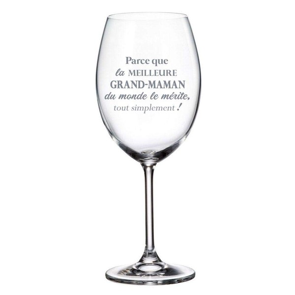 Verre gravé - Parce que Grand-Maman - Verre à vin