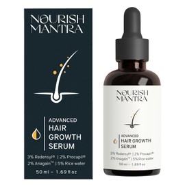 NOURISH MANTRA Suero Avanzado para El Recrecimiento Del Cabello 50Ml | Con Redensyl, Anagain, Procapil y Capilia Longa para El Control de Caída Del Cabello | para Hombres y Mujeres | 50Ml