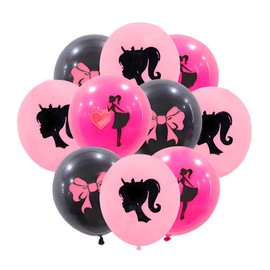 24 PCS Girl Pink Princess Balloons Set, Pink Girl Birthday Party Decorations, Princess Party Supplies for Kids Baby Shower Birthday Party, 12 inch Latex Pink Girl Party Balloons Party Decor