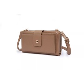 Sandol "The Mary" Crossbody Wallet Purse, Taupe