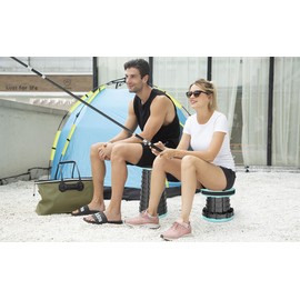 ALEVMOOM Telescoping Stool with Cushion,Collapsible Stool Portable and Lightweight Yet More Sturdy Load Capacity 200kg,Portable Retractable Camping Stool for Outdoor Hiking BBQ with Carry Bag