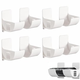 4 Pairs Bin Bag Dispenser, Bin Bag Holder, Trash Bag Holder, Garbage Bag Storage Rack for Kitchen Bathroom, Wall Mounted Garbage Bag Dispenser, Grocery Bag Storage Rack (White)
