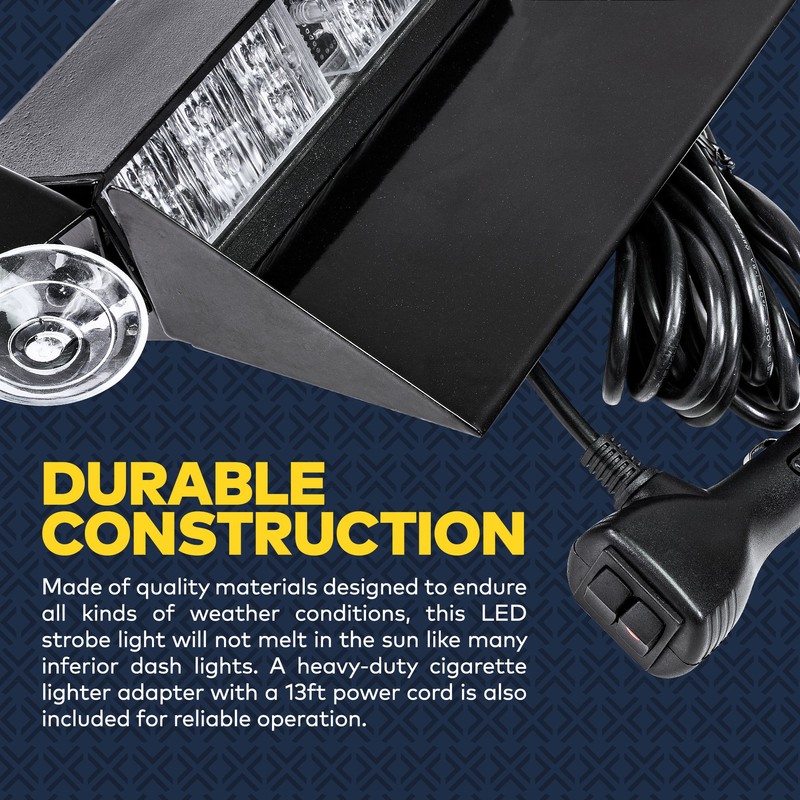 SolarBlast SBWL26 12W BLUE WHITE LED Strobe Dash Light [32
