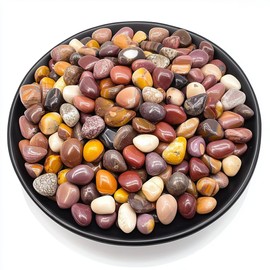 SigMntun Polished Mookaite Jasper Crystal Chips 200 Pcs - 0.3" 10 oz Tumbled Stone Chips Crushed Sea Glass Stones Healing Reiki Crystal Making Home Decoration