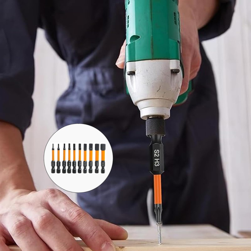 Hex Allen Key Drill Bit Set - 10 Pcs Magnetic