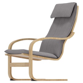 The Cotton Poang Chair Cover Replacement is Compatible with IKEA Poang Armchair Slipcover Only. (Lighter Cotton Gray)