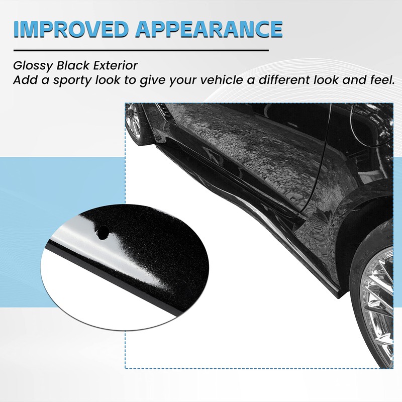 ECOTRIC Side Skirts Replacement Compatible with 2014-2019 Corvette C7 Stingray