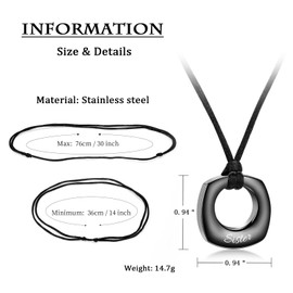 constantlife Circle of Life Cremation Urn Necklace for Ashes Stainless Steel Eternal Keepsake Jewelry Custom Carved Memorial Pendant Gift for Women Men (Sister)
