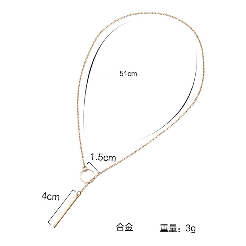 Donaly Women's Chain Necklace, Y-Shape, Narrow, Cute
