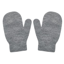 ALLY-MAGIC Toddler Knitted Mittens, Stretch Gloves Winter Warm Soft Baby Mittens Y6-CSLZST (Grey)