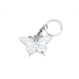 Butterfly Silvertone Keychain - Gift Boxed