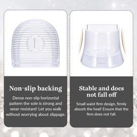 10 Pairs of Stiletto Heel Cap Protectors, 4 Sizes Universal Heel Caps Anti-slip Noise Reduction Heel Covers Suitable for Weddings, Grass, Gravel Roads, Outdoor Activities (U Type-Transparent)