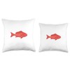 Red Snapper Fish Throw Pillow
