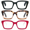 MMOWW Oversized Reading Glasses for Women 3 Pack Oprah Style
