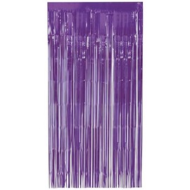 Unique 16858 Foil Fringe Door Curtain x 2 m-Deep Purple Colour-1 Count (Pack of 1)