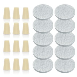 Reusable Coffee Filters Compatible with Toddy Cold Brew Maker - Washable Filters & Stoppers for Cold Brew System, Works with Mason Jars, Carafes, Jugs (10 Filters & 12 Stoppers)