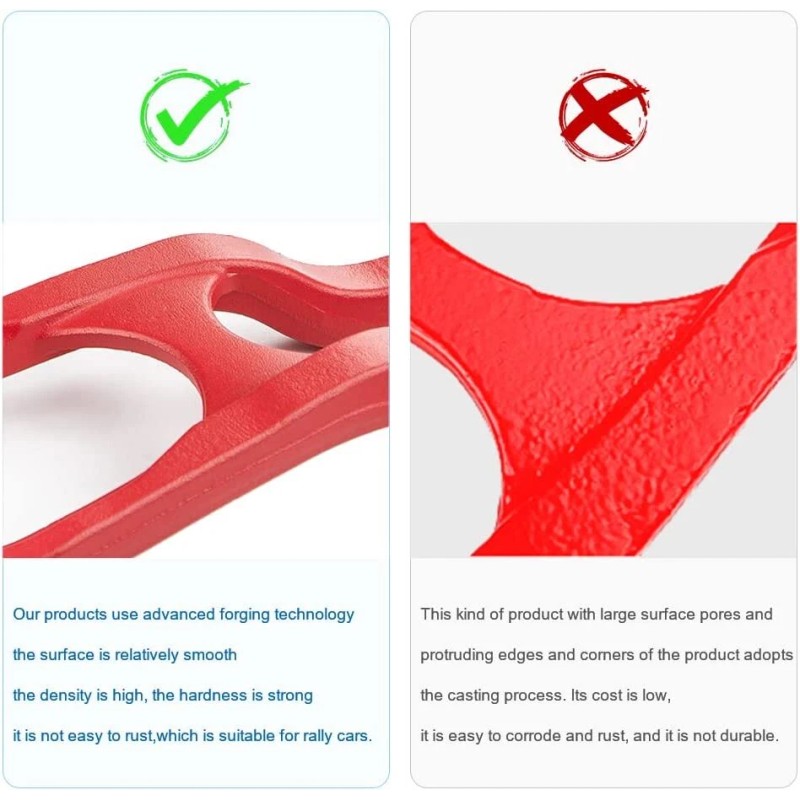 Autopartszone Red Heavy Duty Front LH & RH Tow Hook