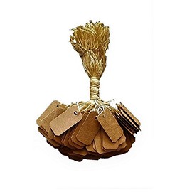 100 Pcs Elegant Jewelry String Tags, Perfect for Gifts or Business (1" x 1/2" (13mm x 25mm), Kraft)