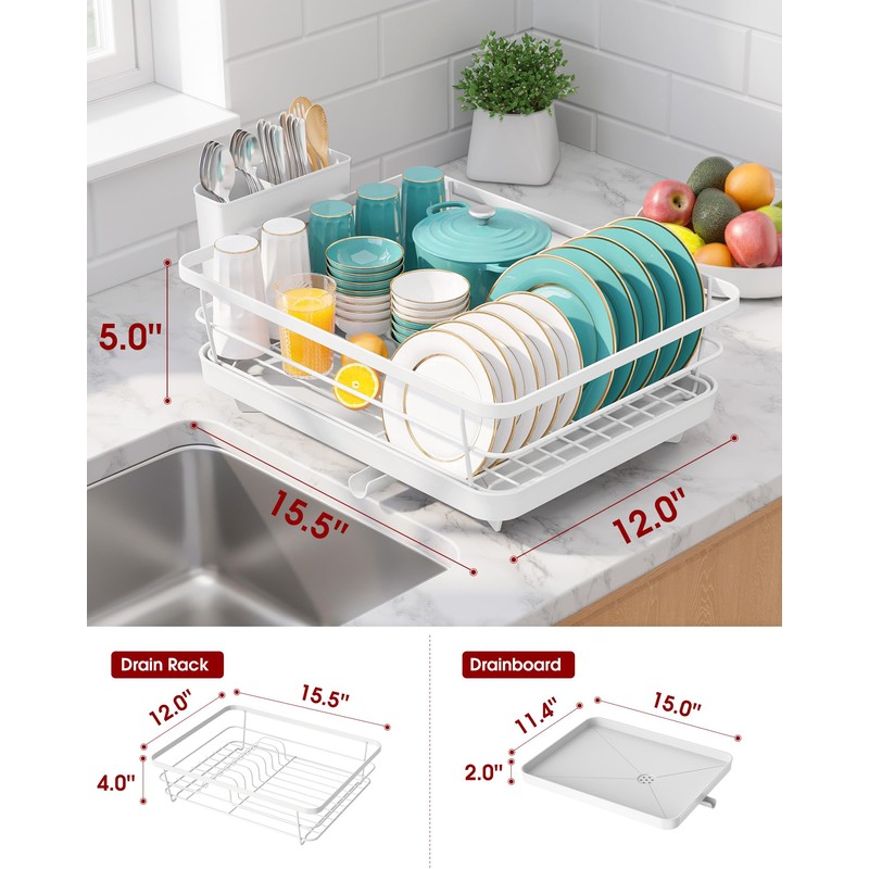 Sakugi Stainless Steel Dish Drying Rack for Kitchen Counter, Sink