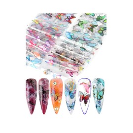 Generic Butterfly Daisy Flowers Easter Rabbit Nail Foil Transfer Sticker 10Pcs 20X4Cm Xk1789 Nail Wraps Stickers Manicure Supplies for Women Nails Full Long Lasting Easy Apply and Remove