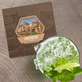 Unbranded Nuremberg Germany Grunge Vintage Travel Label 4'' X 4'' Square Wooden Coaster