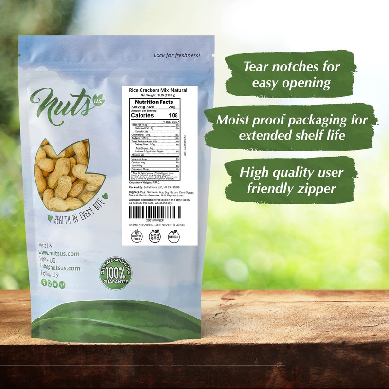 NUTS U.S. - Oriental Rice Crackers | No Artificial Colors