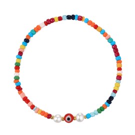 KELITCH Colourful Women's Charm Bracelets Friendship Tassel Bracelet Pearl Adjustable Bracelets, metal beads