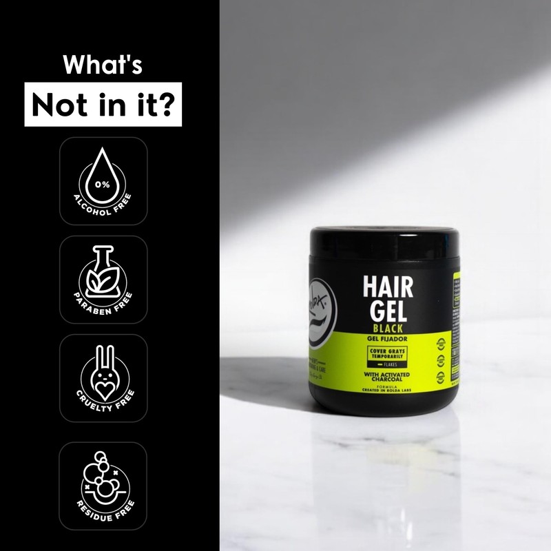 Rolda Black Hair Gel for Men - Medium Hold Styling