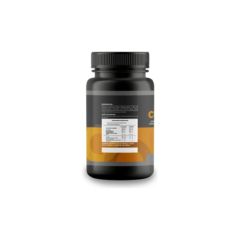 Turmeric Cúrcuma 95% + Pimienta Negra, 60 Cáps Suplemento