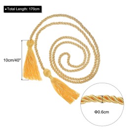 sourcing map Graduation Honor Cord 67 Inches with Tassel Polyester Braided Honor Cord Graduation Ropes for Graduation Party Ceremonies Graduations Gold