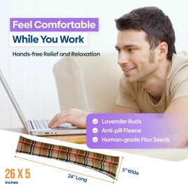 SunnyBay Microwave Heating Pad for Neck 26"x5" - FlaxSeeds with Lavender Aroma - London 26x5 Inches