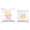 my easter bunny hunt eggs Throw Pillow, 18x18, Multicolor
