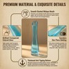 Happyupcity 9" Slanted Mouth Blue Glass Bud Vase, Single Stem