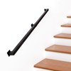 CHONGNI 5FT Stair Railing Indoor, Matte Black Square Tube Handrail,