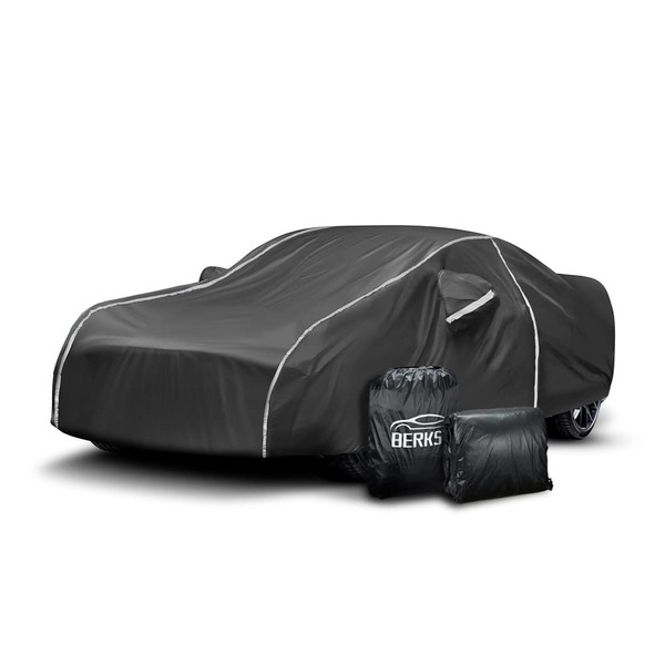 BERKSYDE Waterproof Car Cover for 1994-2022 Ford Mustang GT Shelby Cobra Bullitt Ecoboost All Weather 6 Layers Full Car Cover with Storage Bag