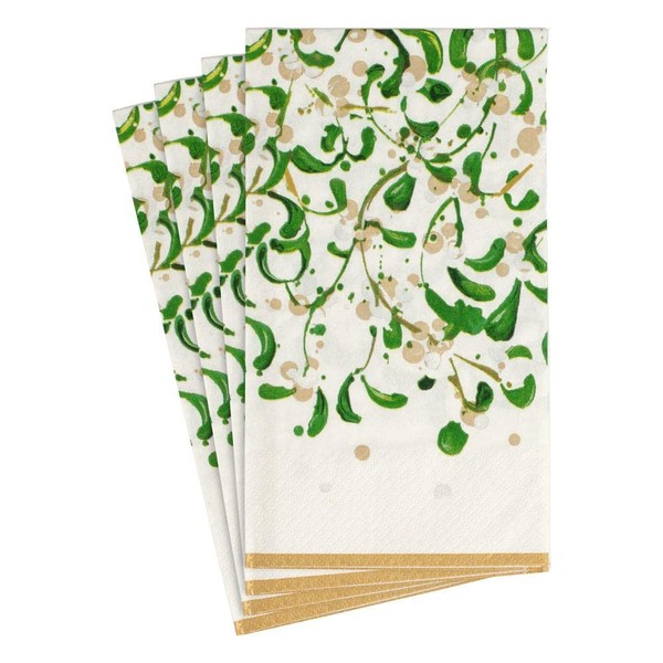 Caspari Modern Mistletoe Paper Christmas Guest Towel Napkins - 15 Per Package