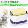 Soap Dispenser for Kitchen, Sponge Holder, Countertop Soap Dispensing Pump,