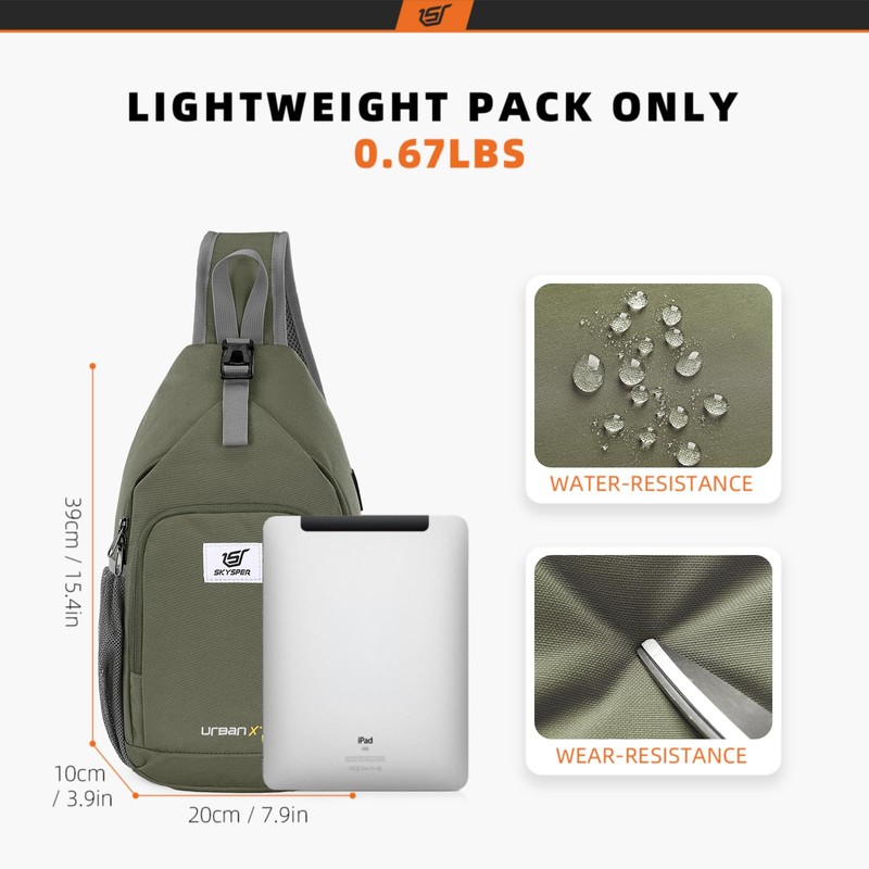 SKYSPER Sling Bag RFID Crossbody Sling Backpack Cross Body Shoulder