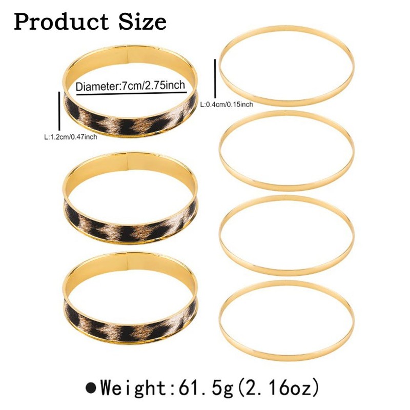Dmaiy Gold Bracelets for Women Vintage Leopard Print Bracelet Layered