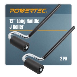 POWERTEC 12" Long Handle J Roller, 2PK, 1-1/2 Inch Diameter, 3 Inch Wide, Laminate/Veneer Roller Tool with Rubber Roller for Edge Banding, Wall Coverings (71010-P2)