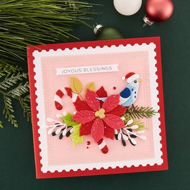 Spellbinders Christmas Bird Poinsettia Etched Dies from The Classic Christmas Collection
