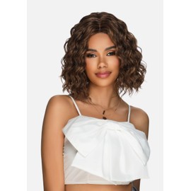Amore Mio Hair Collection's AW-CORA, Loose Spiral Curl Bob Style EVERYDAY WIG with Center Part, Color 613 Platinum Blonde