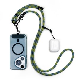 Universal Phone Lanyard, Adjustable Crossbody Cell Phone Lanyard Neck Strap with 2 Lobster Clips, 2 Phone Tether Tab, Two-Color Braided Phone Strap Compatible with Most Smartphones (Yellow&Blue)