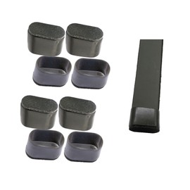 Simpracon Oval Chair Leg Caps with Felt Small Chair Leg Floor Protectors Rubber Furniture Pad Table Feet Covers for Hardwood Floors Prevent Scratches,No Noise (Black,8 Pcs 30 x 15 mm)