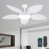 PHORUS 52" Palm Leaf Ceiling Fan with Lights, White Tropical