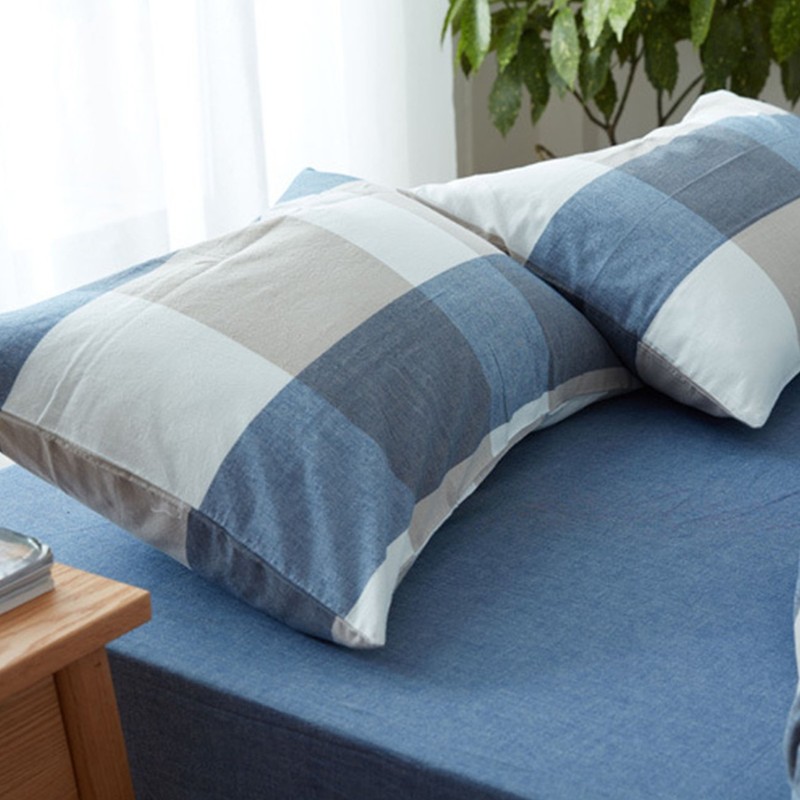 Pillowcase 75x50cm (70x50cm also available) Solid Plaid Pillow Case 8