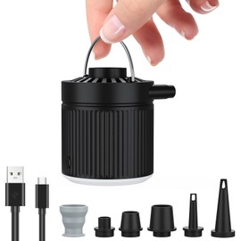 JATEKA 3 in 1 Pompa per Materasso Gonfiabile, 88g Mini Pompa Elettrica 3.5Kpa, Gonfiatore Elettrico Portatile Ricaricabile, Adatta per Salvagenti, Materassini Gonfiabili, Sacchetti Sottovuoto